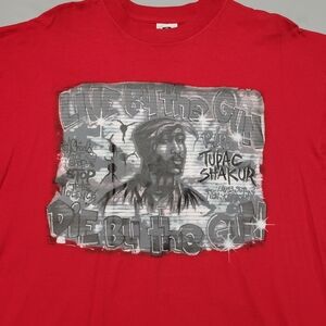 Pro Club Activewear Short Sleeve Tre Men's Size XXL Red Tupac Live By The Gun